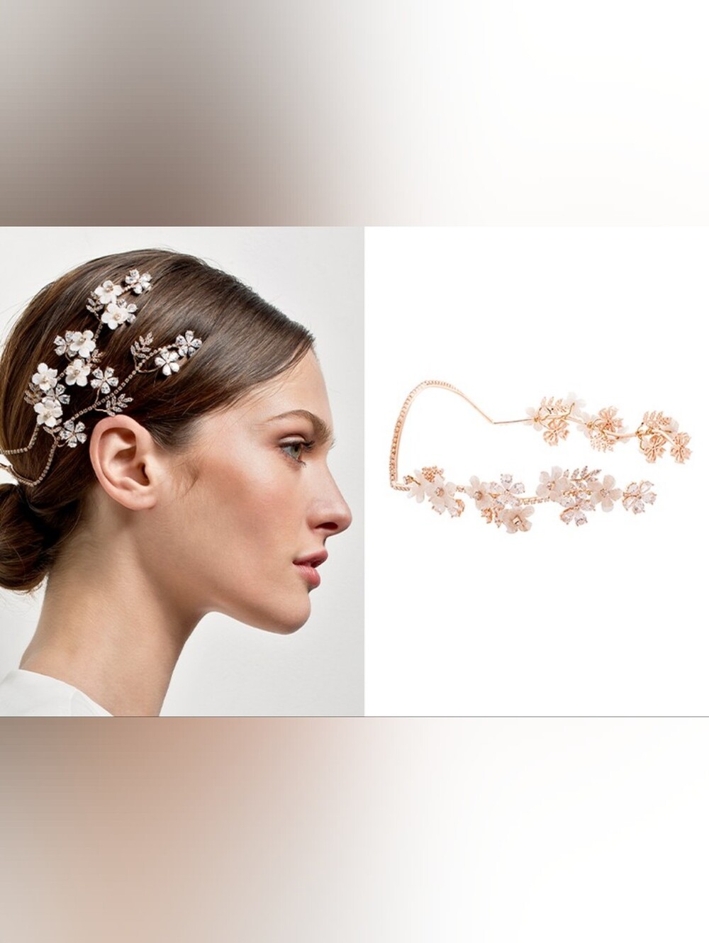 Keren Wolf Wedding Headpiece Crystal Bridal Tiara In Light Pink And Zirconia.